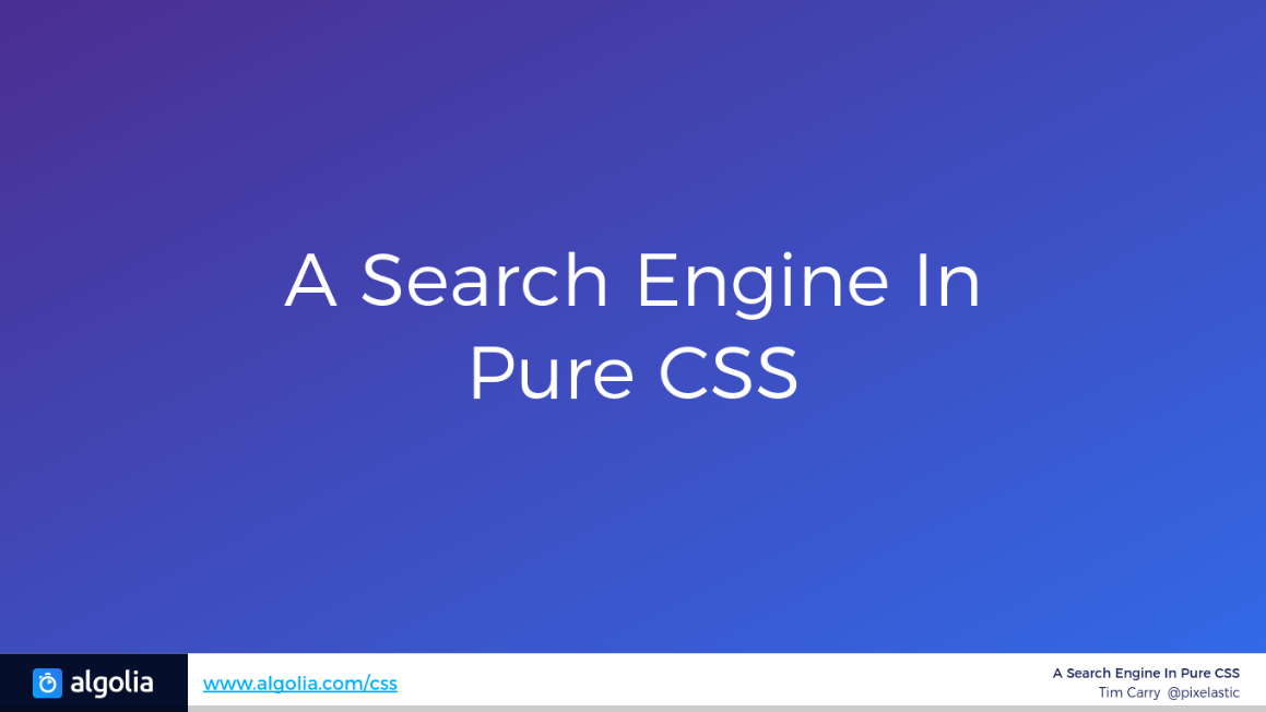 A Search Engine In Pure CSS