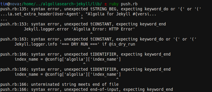 Syntax error
